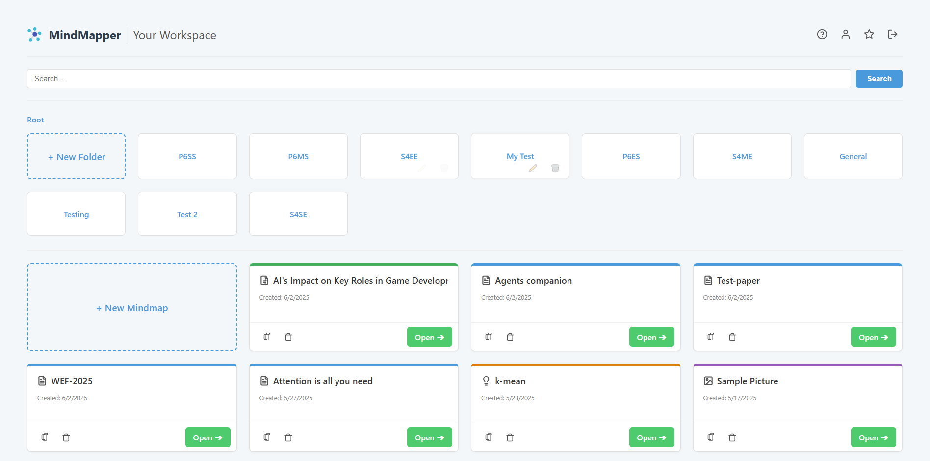 MindMapper Dashboard
